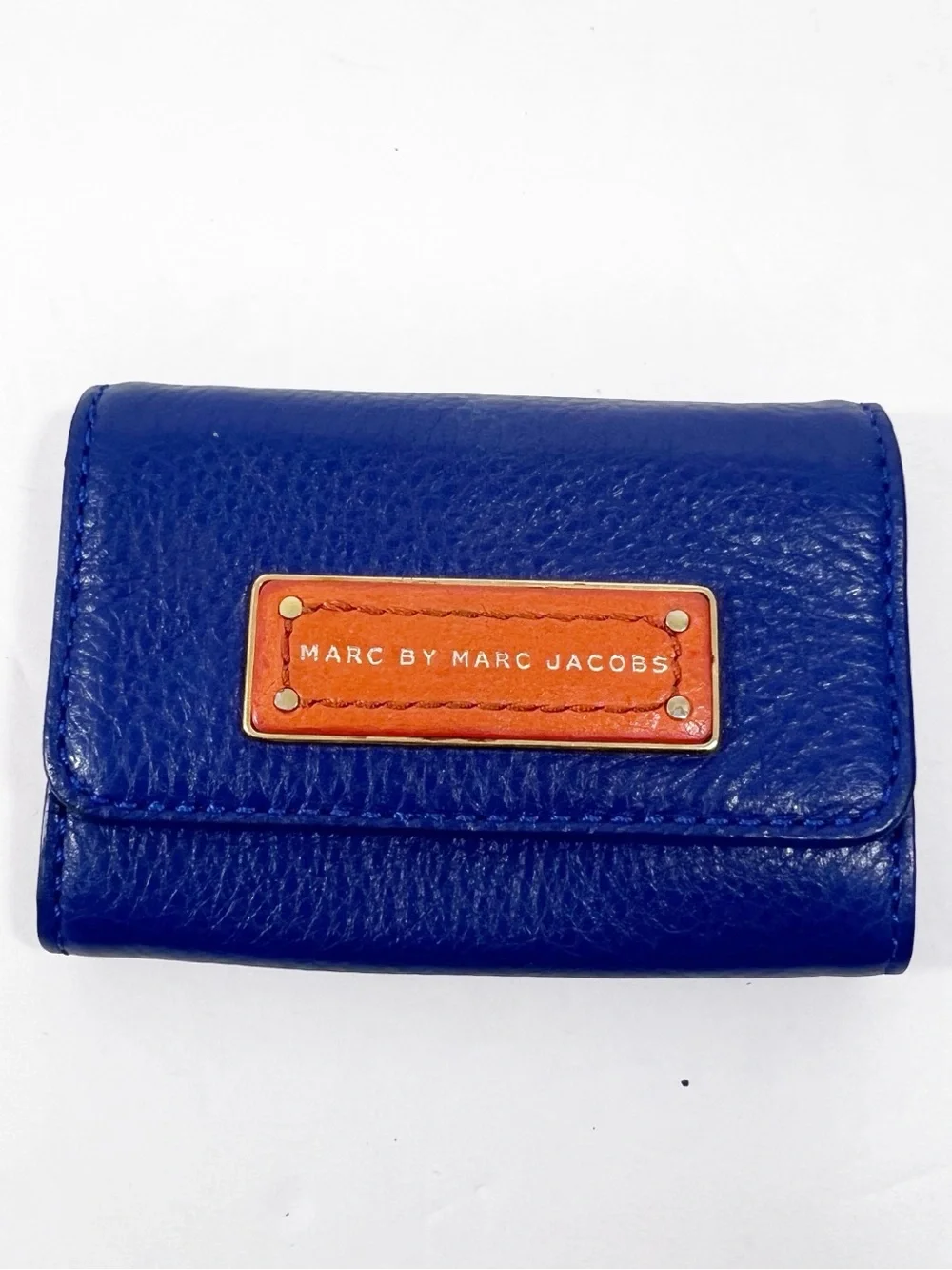 Marc by Marc Jacobs Blue Pebbled Leather Mini Wallet